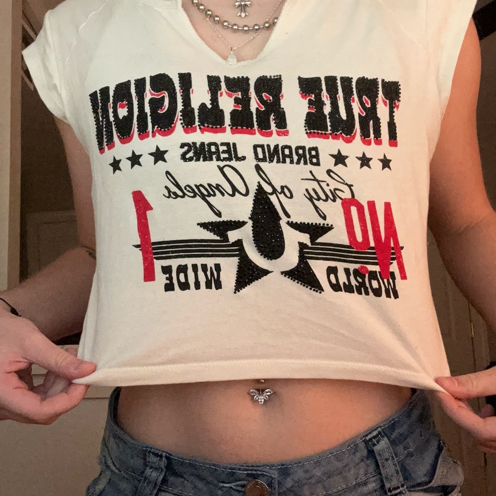 True Religion Baby Tee Crop Top